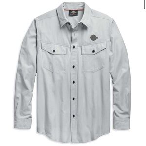 Harley-Davidson Men's Performance Micro-Perf Long Sleeve Shirt Button Down NWOT